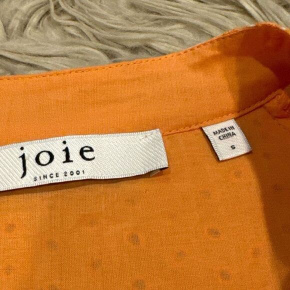 Joie eyelet orange blouse size small - Picture 4 of 6